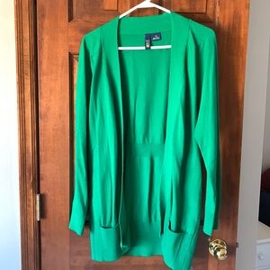 Kelly green cardigan.   Size Large.